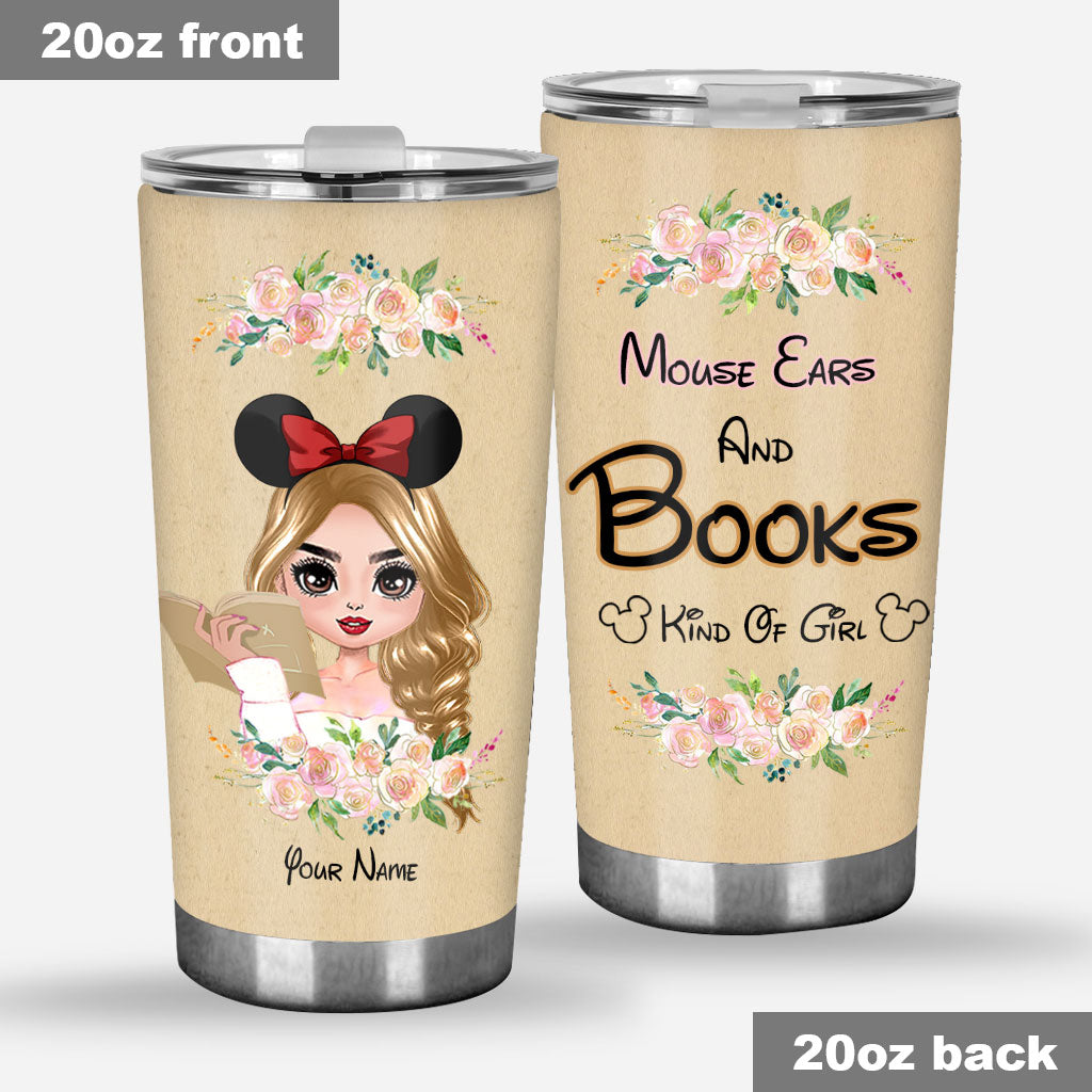 Personalized Mouse Ears And Books Tumbler Gift for Girls Tumbler GradoCreations