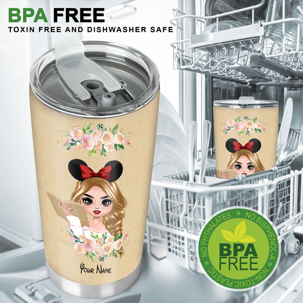 Personalized Mouse Ears And Books Tumbler Gift for Girls Tumbler GradoCreations