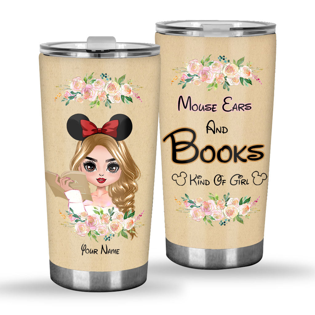 Personalized Mouse Ears And Books Tumbler Gift for Girls Tumbler GradoCreations