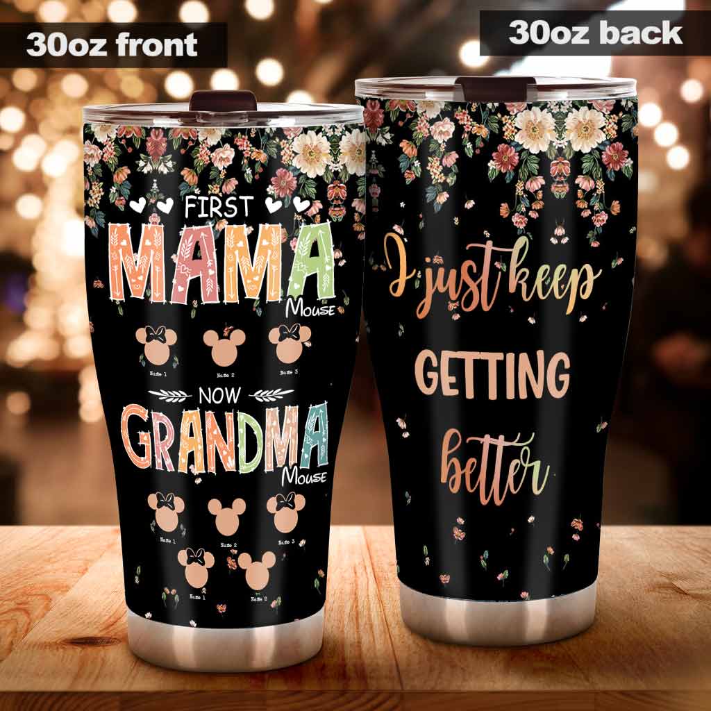 Personalized Grandma Tumbler First Mama Mouse Gift for Mother's Day Tumbler GradoCreations