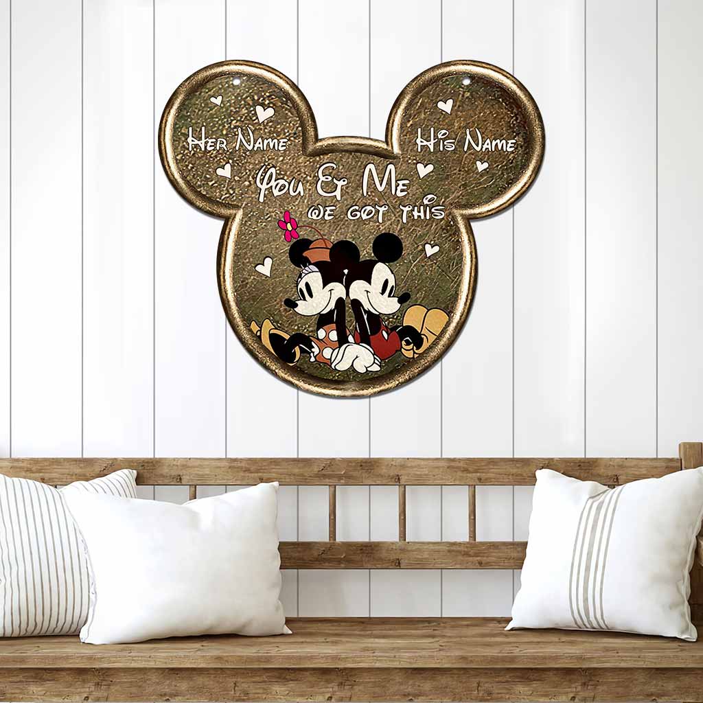Personalized Couple Mouse Ears Metal Sign with Name Custom Gift Cut Metal Sign GradoCreations