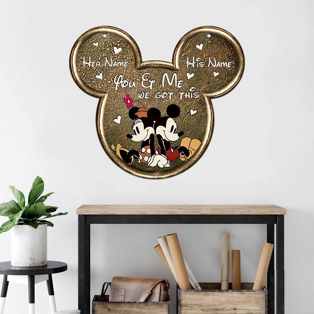 Personalized Couple Mouse Ears Metal Sign with Name Custom Gift Cut Metal Sign GradoCreations
