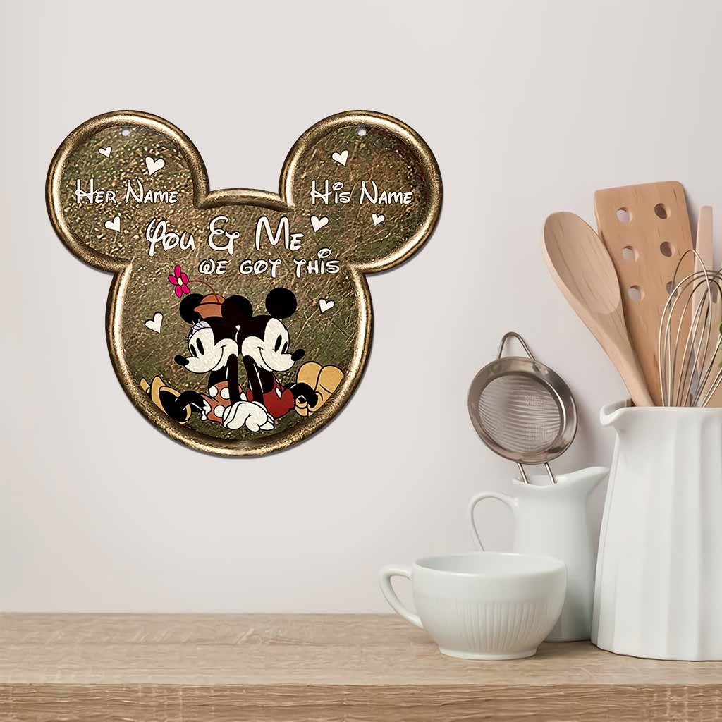 Personalized Couple Mouse Ears Metal Sign with Name Custom Gift Cut Metal Sign GradoCreations