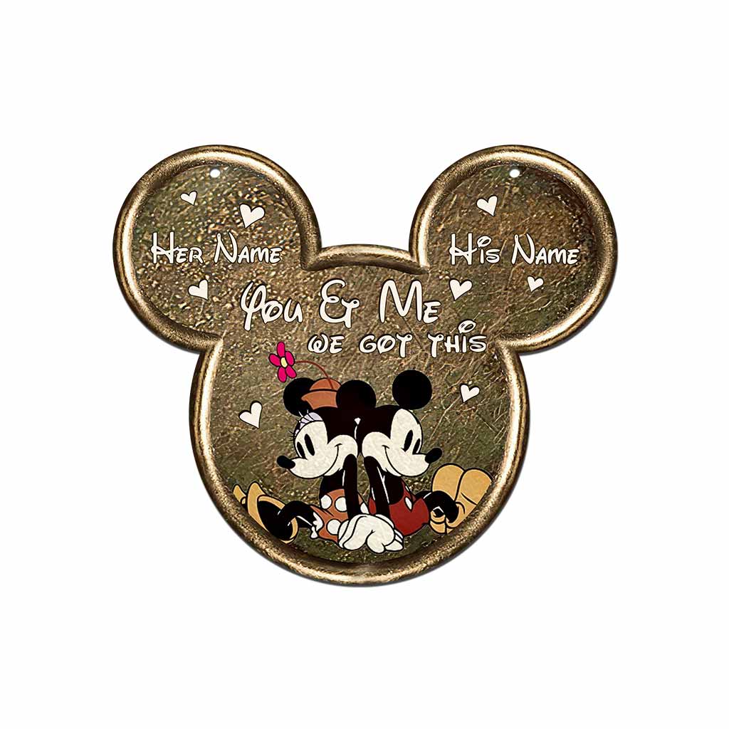 Personalized Couple Mouse Ears Metal Sign with Name Custom Gift Cut Metal Sign GradoCreations