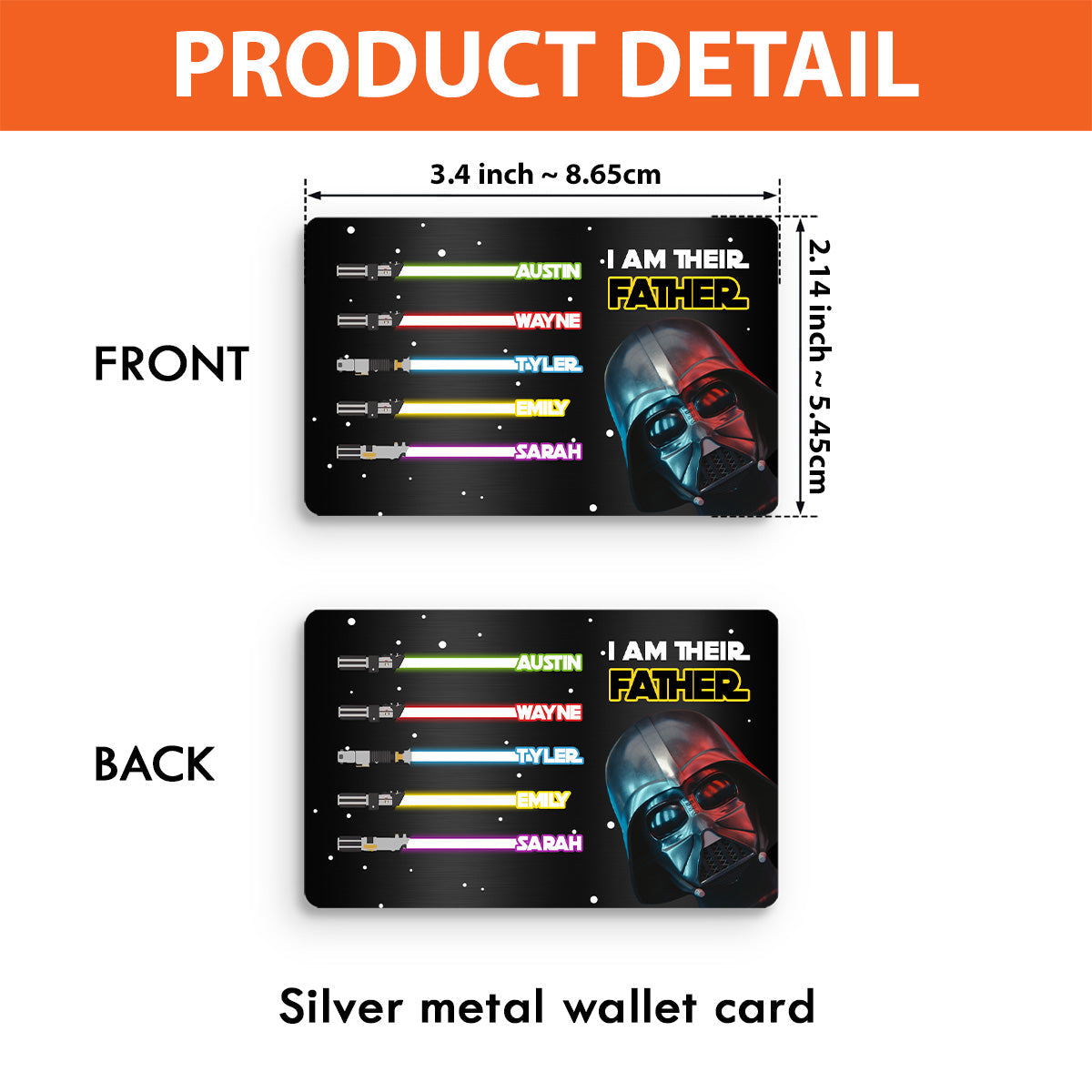Personalized Metal Wallet Insert Card for Dad | Father's Day Gift Wallet Insert Card GradoCreations