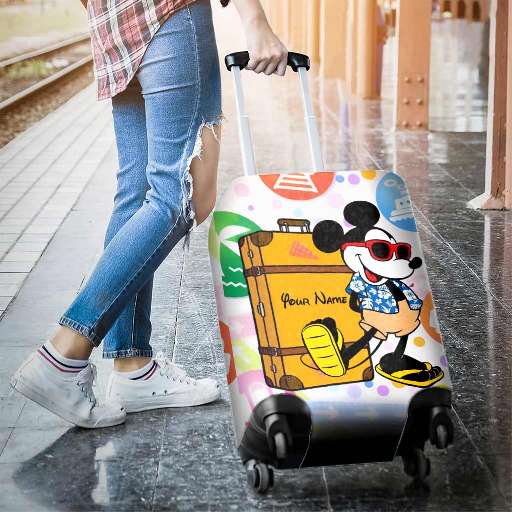 Personalized Luggage Cover with Mickey Mouse Design for Travel Luggage Cover GradoCreations