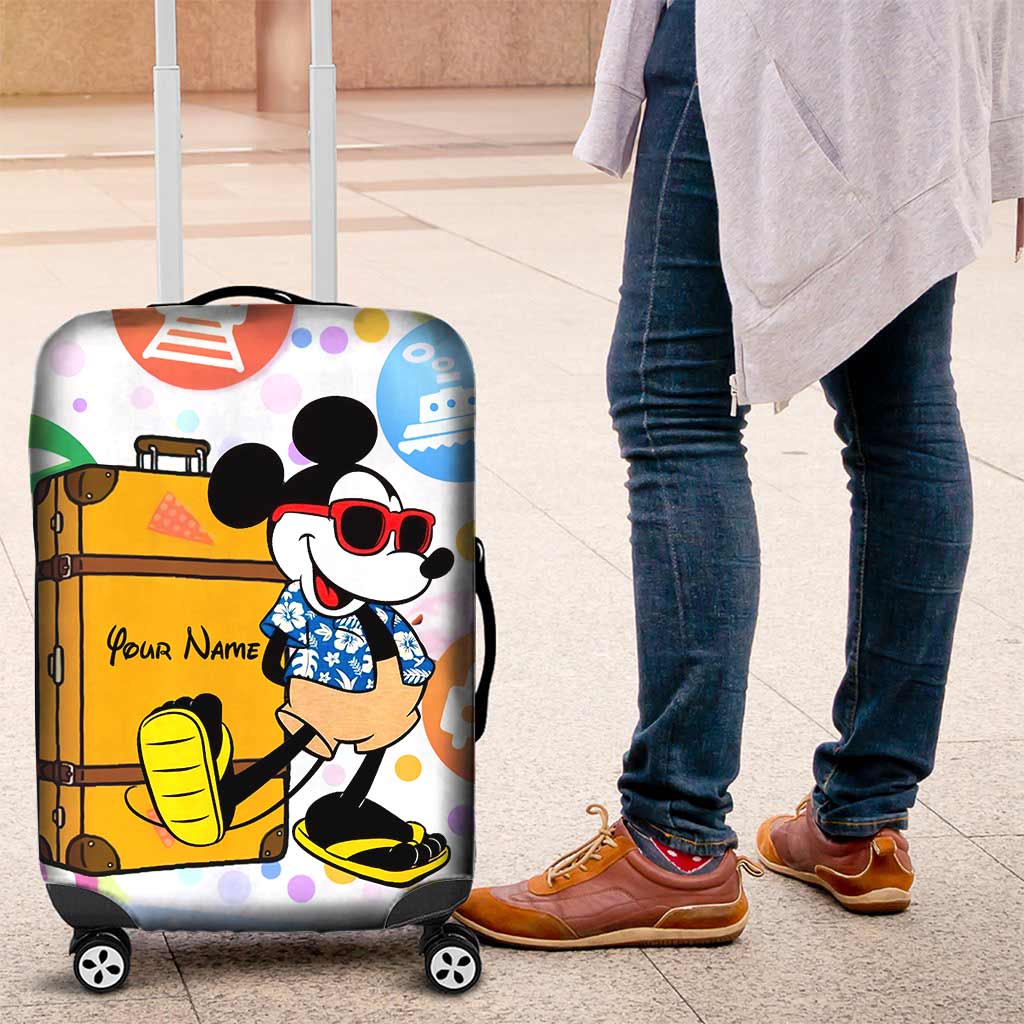 Personalized Luggage Cover with Mickey Mouse Design for Travel Luggage Cover GradoCreations
