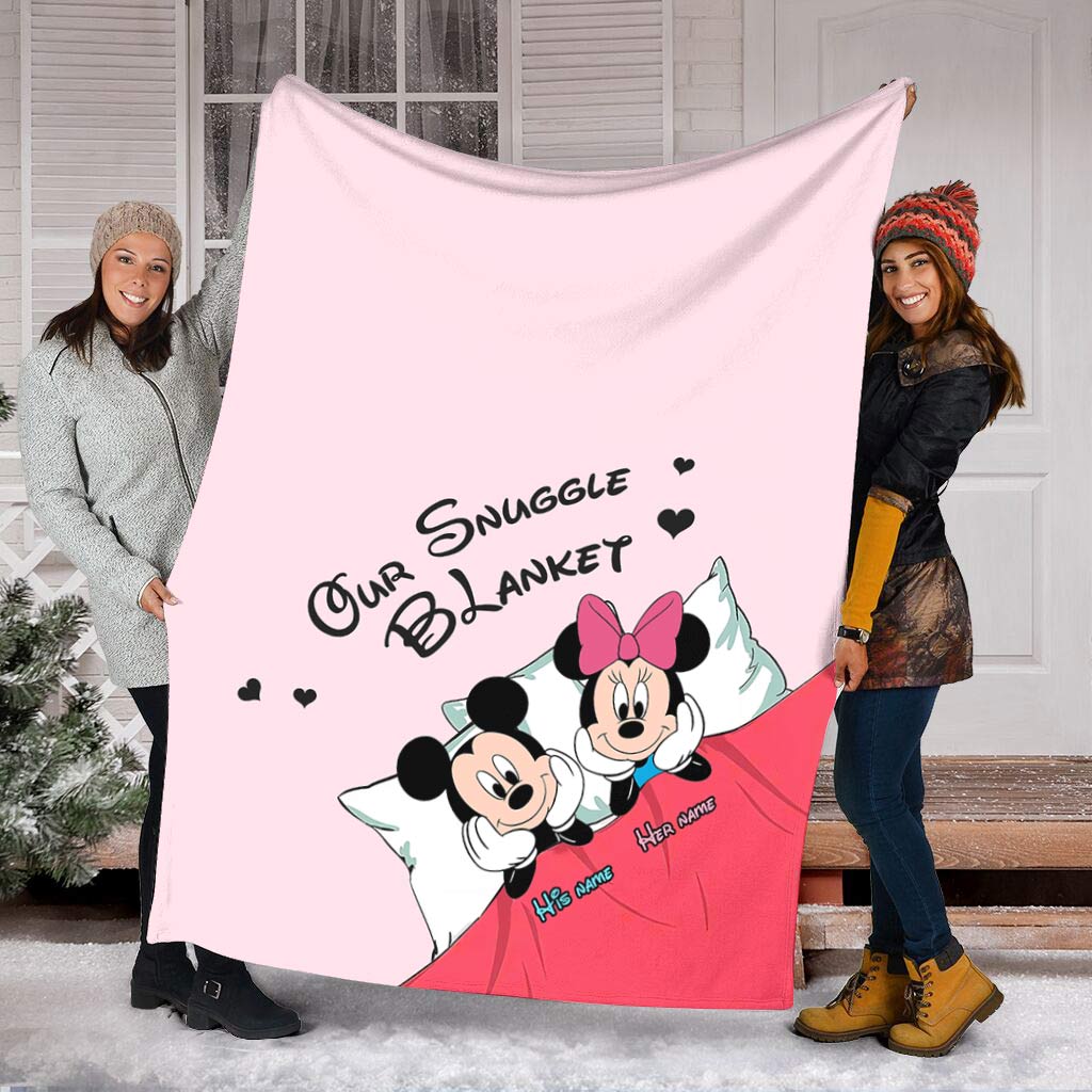 Personalized Snuggle Blanket Cute Mouse Design Gift for Couples Blanket GradoCreations
