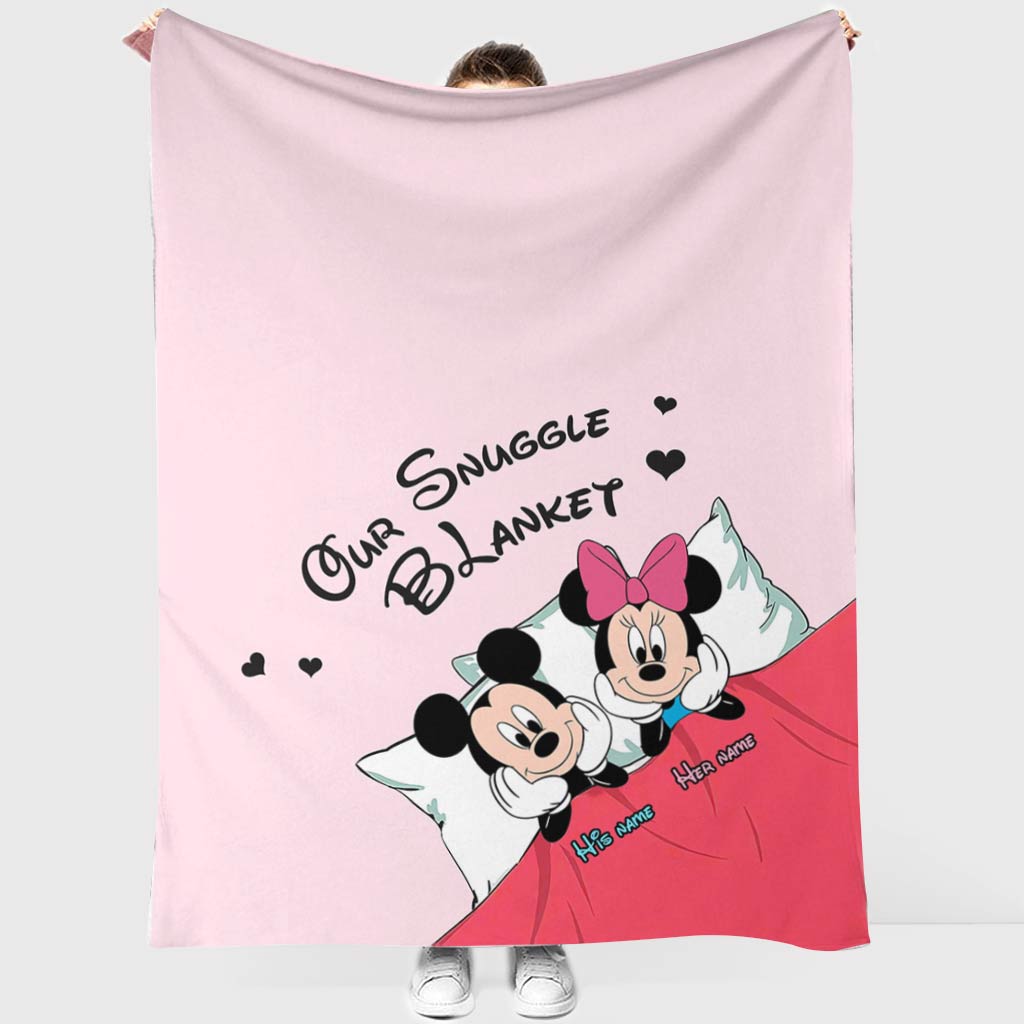 Personalized Snuggle Blanket Cute Mouse Design Gift for Couples Blanket GradoCreations