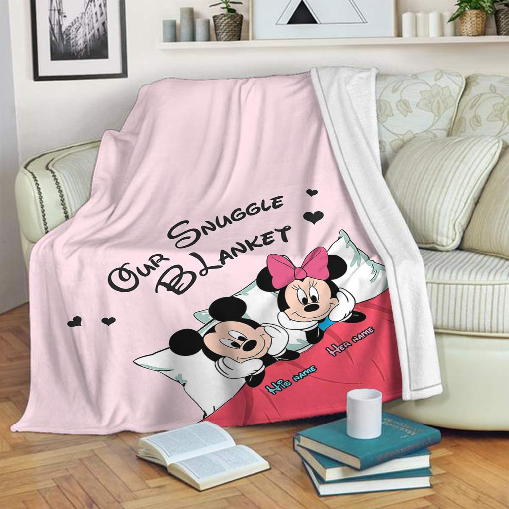Personalized Snuggle Blanket Cute Mouse Design Gift for Couples Blanket GradoCreations