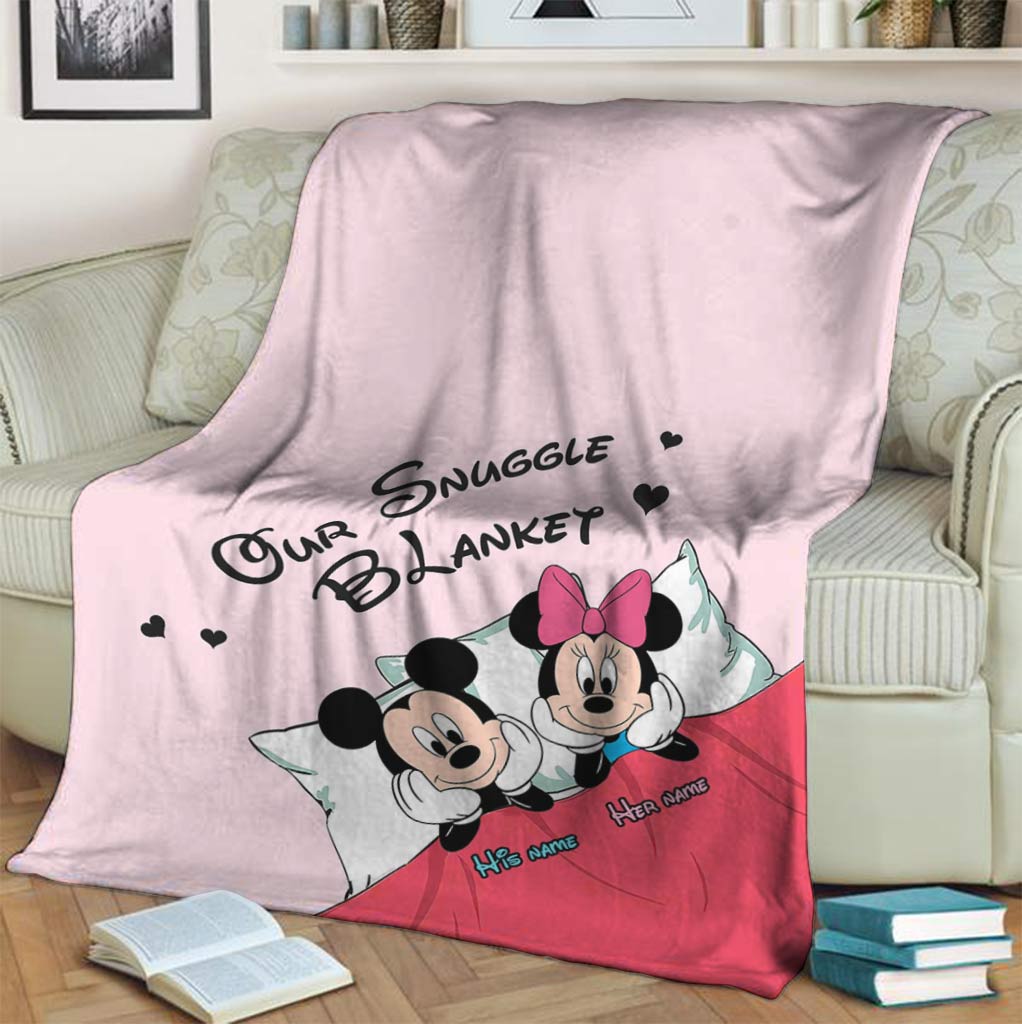 Personalized Snuggle Blanket Cute Mouse Design Gift for Couples Blanket GradoCreations
