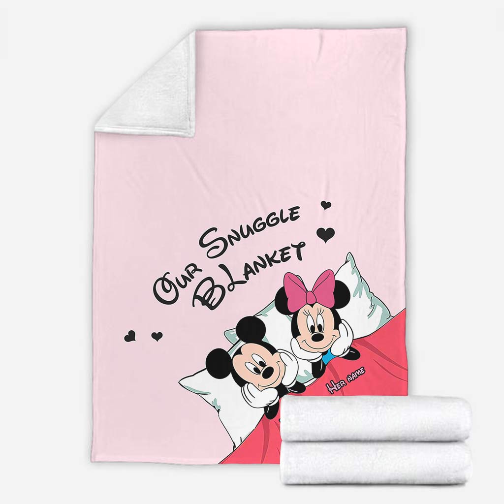 Personalized Snuggle Blanket Cute Mouse Design Gift for Couples Blanket GradoCreations
