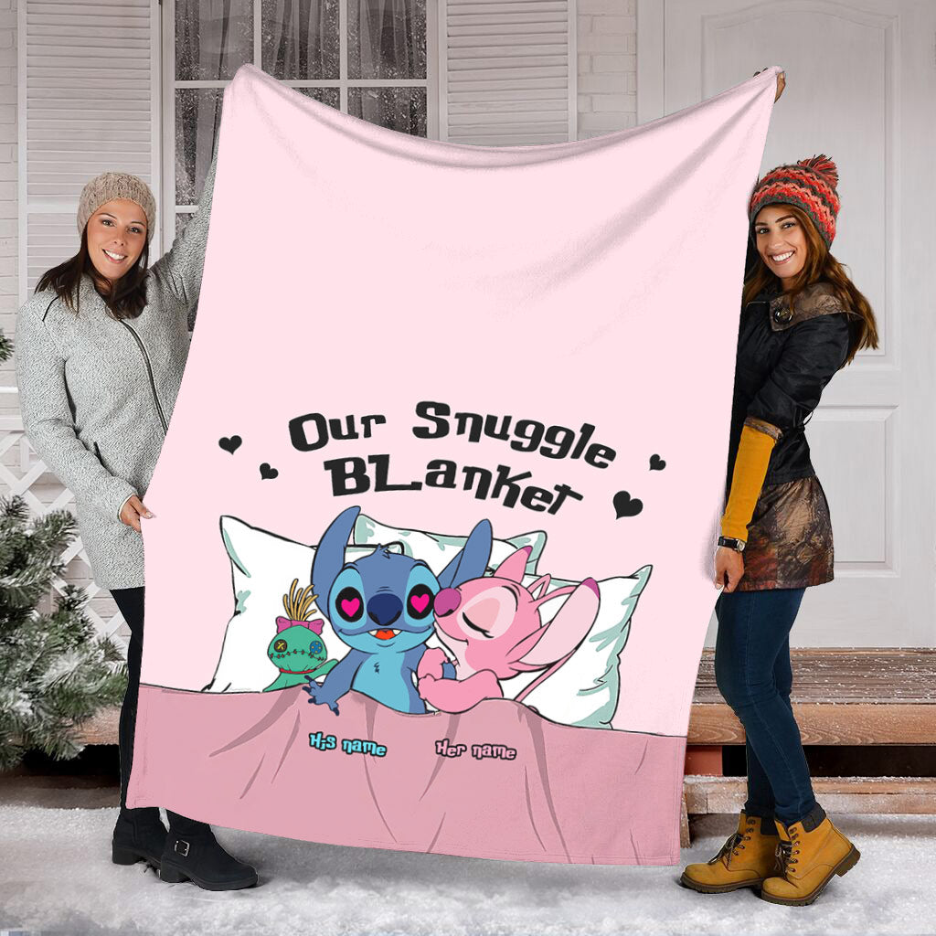 Personalized Snuggle Blanket Custom Name Gift for Couples Blanket GradoCreations