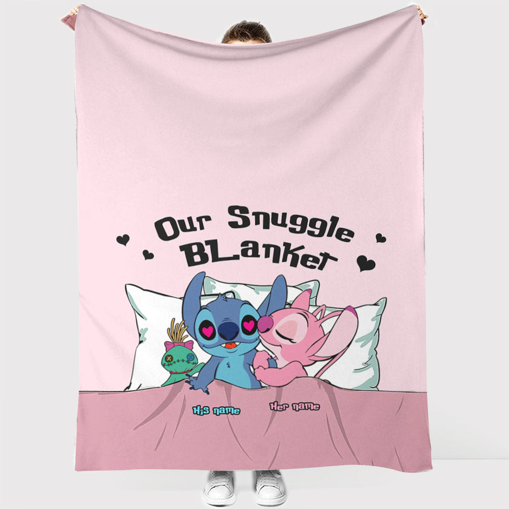Personalized Snuggle Blanket Custom Name Gift for Couples Blanket GradoCreations