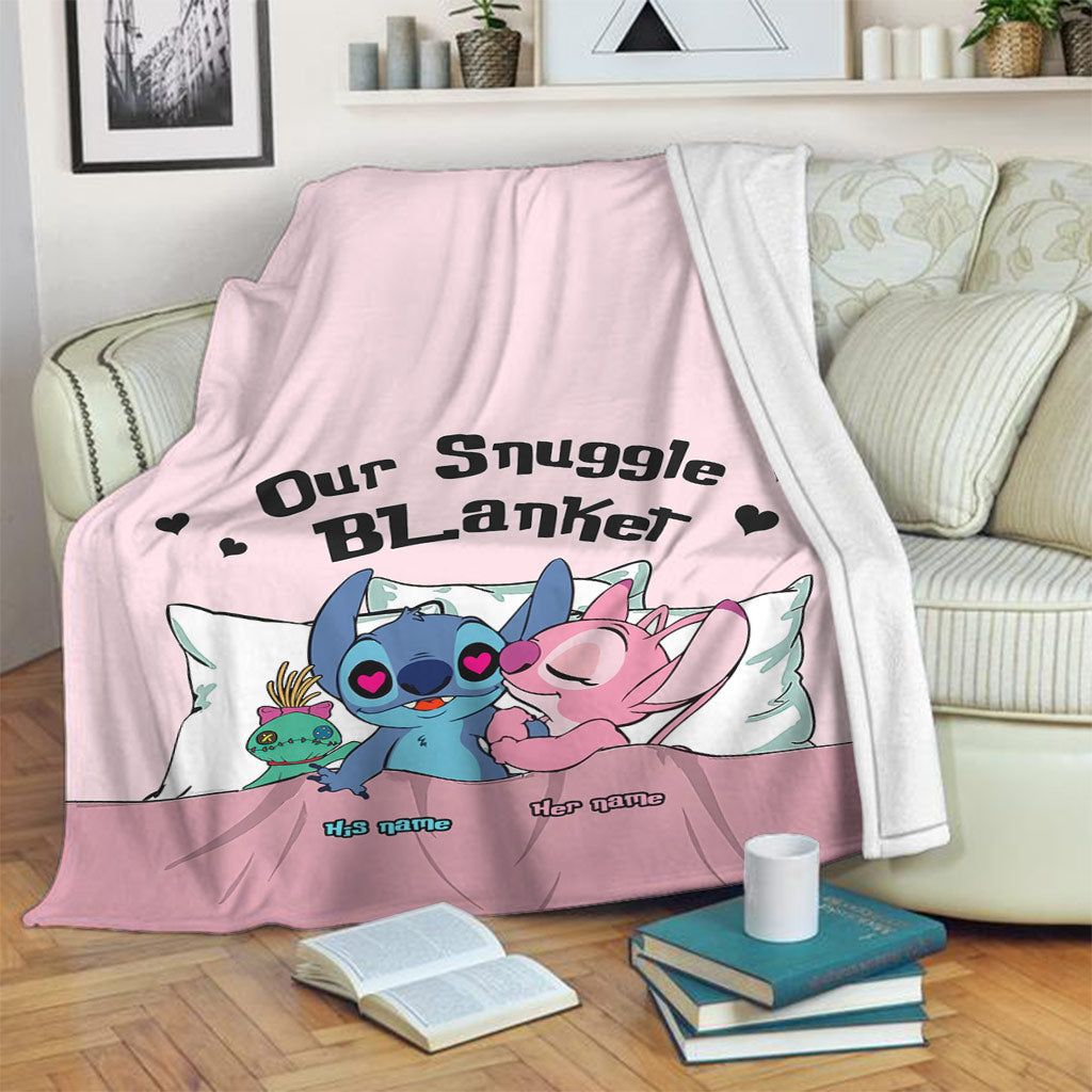 Personalized Snuggle Blanket Custom Name Gift for Couples Blanket GradoCreations