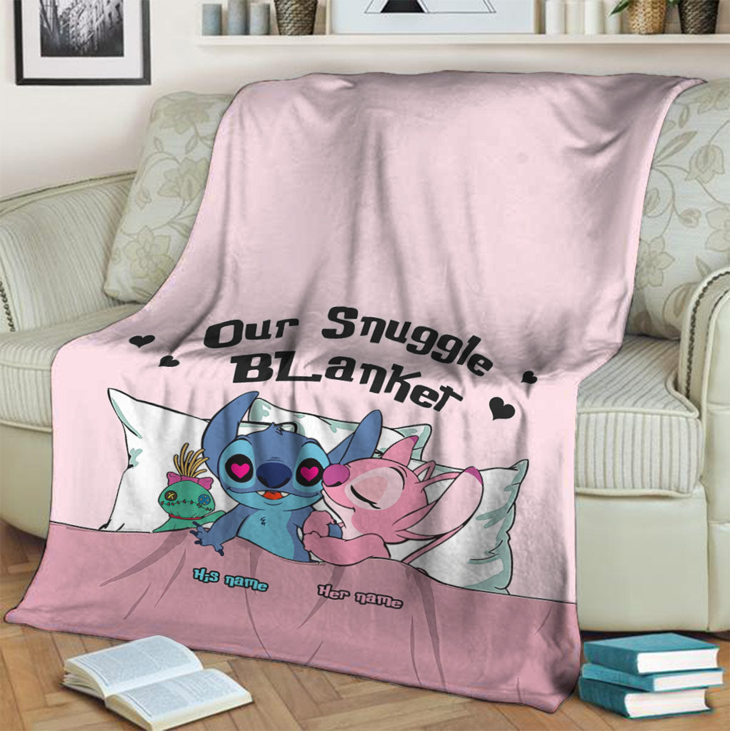 Personalized Snuggle Blanket Custom Name Gift for Couples Blanket GradoCreations