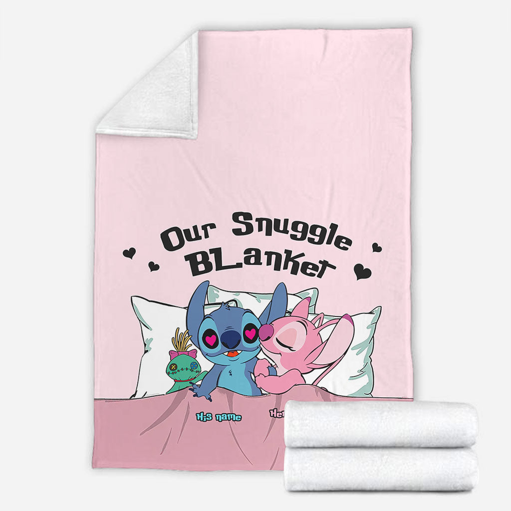 Personalized Snuggle Blanket Custom Name Gift for Couples Blanket GradoCreations