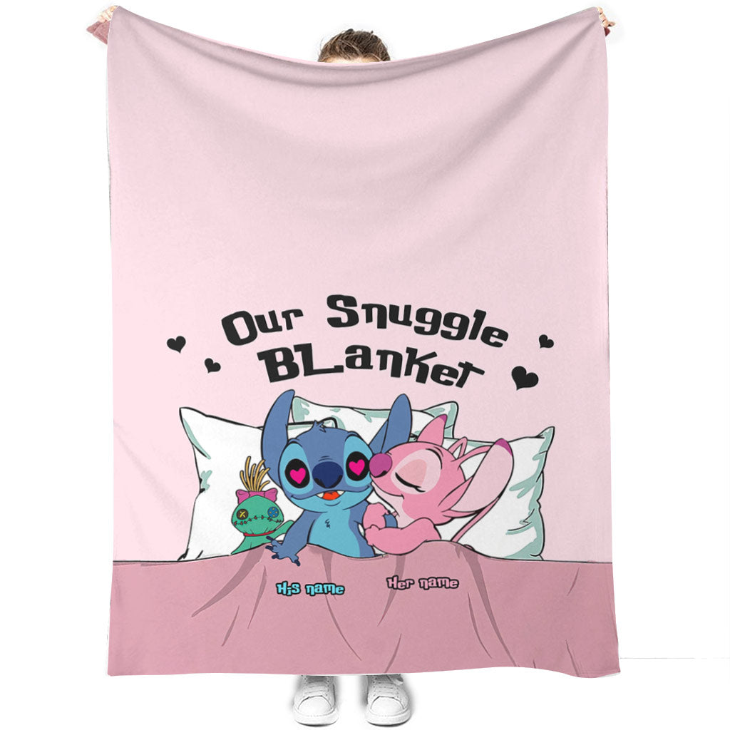 Personalized Snuggle Blanket Custom Name Gift for Couples Blanket GradoCreations