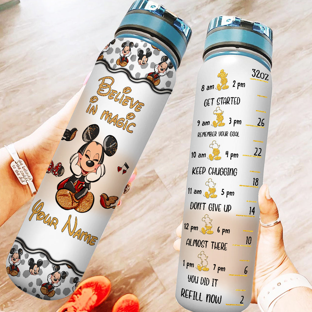 Personalized Water Tracker Bottle with Believe in Magic Design for Kids Birthday Gift Water Tracker Bottle GradoCreations