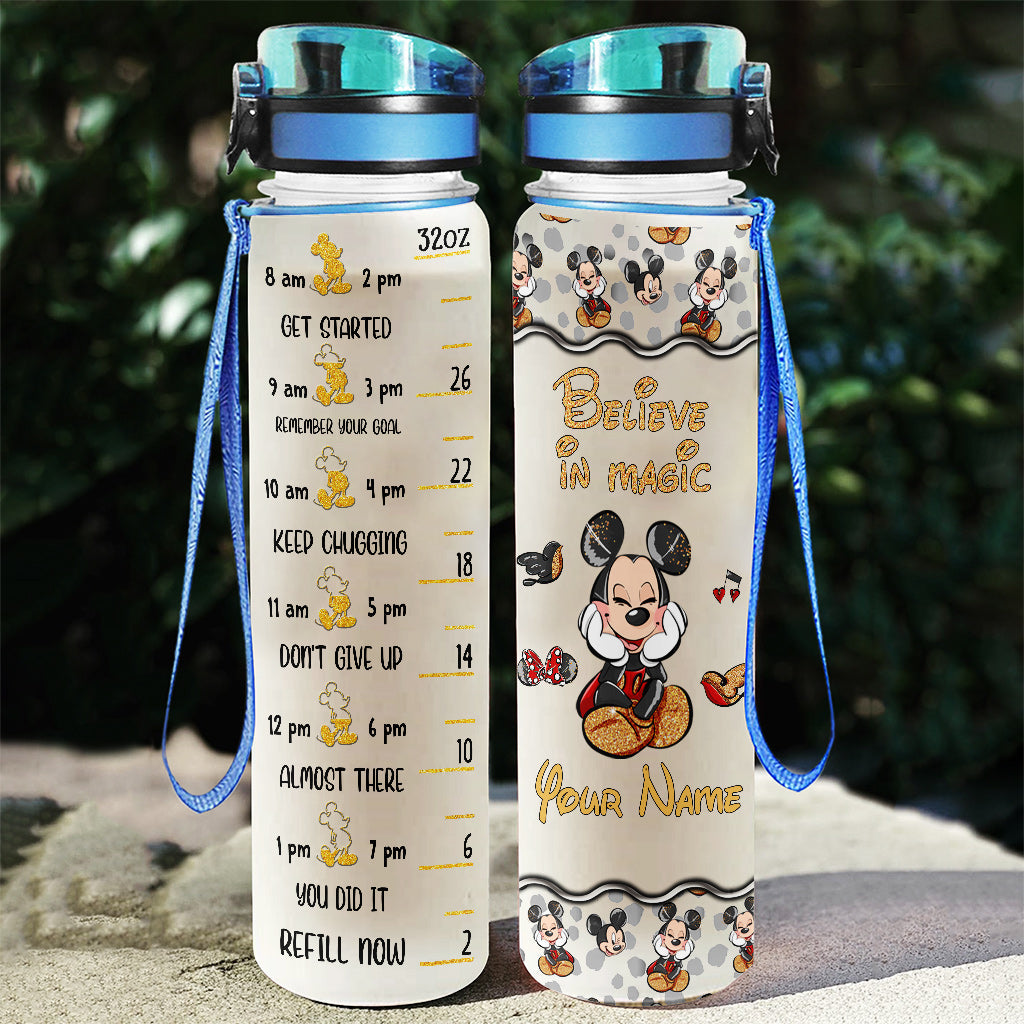 Personalized Water Tracker Bottle with Believe in Magic Design for Kids Birthday Gift Water Tracker Bottle GradoCreations