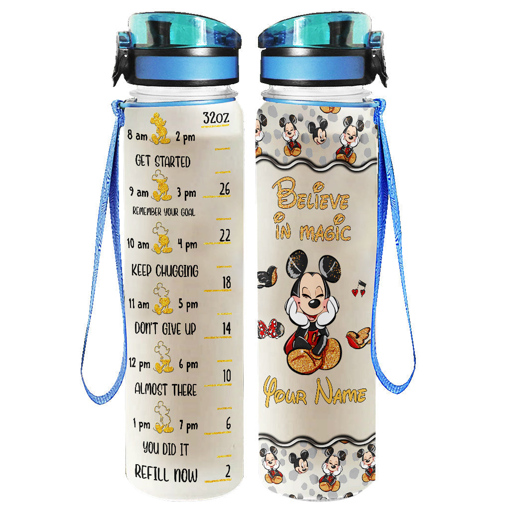 Personalized Water Tracker Bottle with Believe in Magic Design for Kids Birthday Gift Water Tracker Bottle GradoCreations