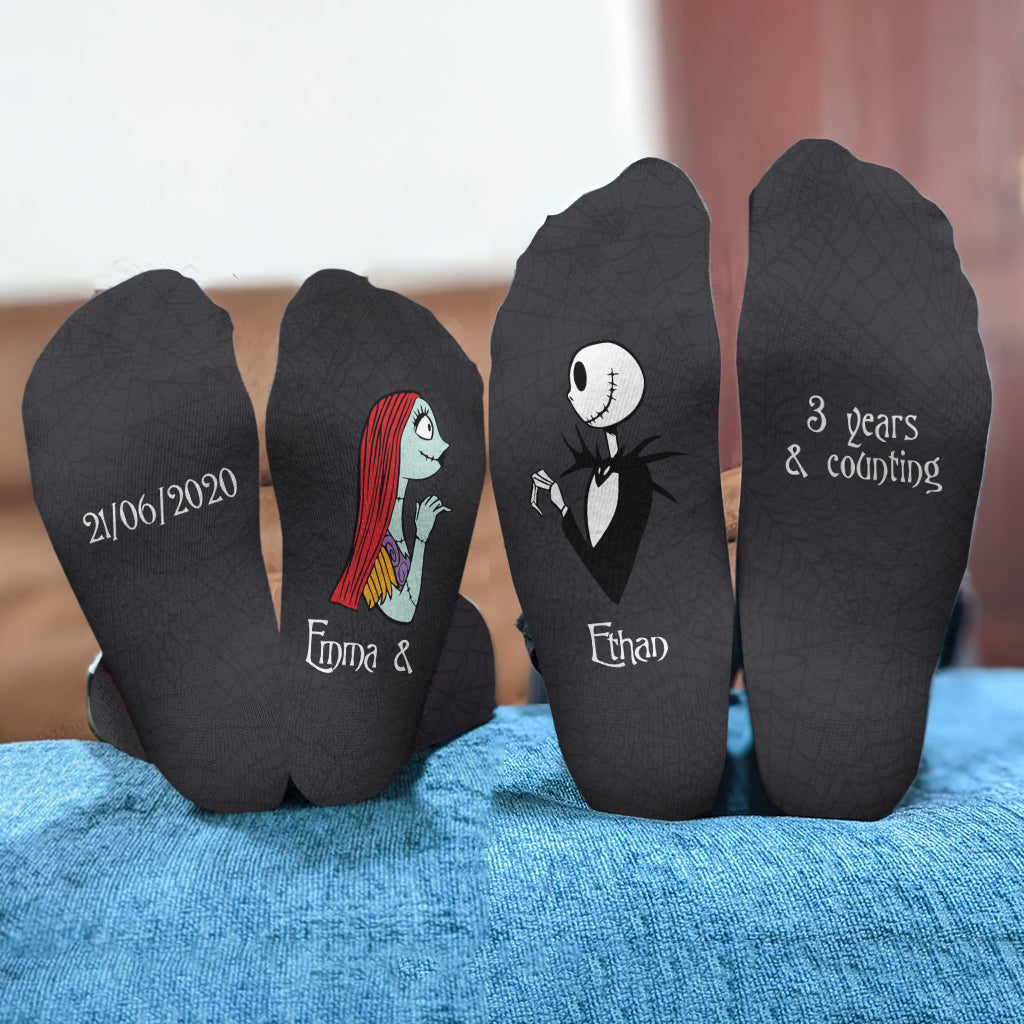 Personalized Nightmare Socks Custom Name Gift for Couples Socks GradoCreations