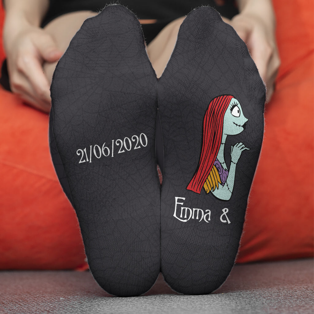 Personalized Nightmare Socks Custom Name Gift for Couples Socks GradoCreations