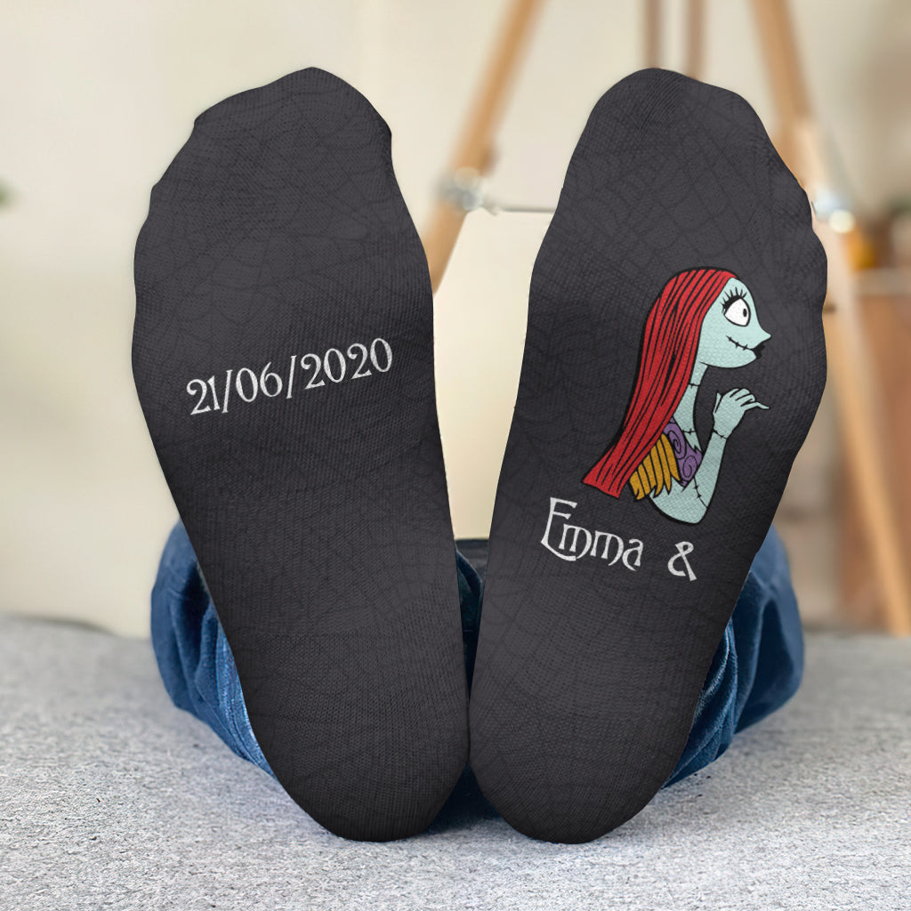 Personalized Nightmare Socks Custom Name Gift for Couples Socks GradoCreations