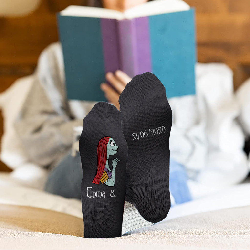 Personalized Nightmare Socks Custom Name Gift for Couples Socks GradoCreations