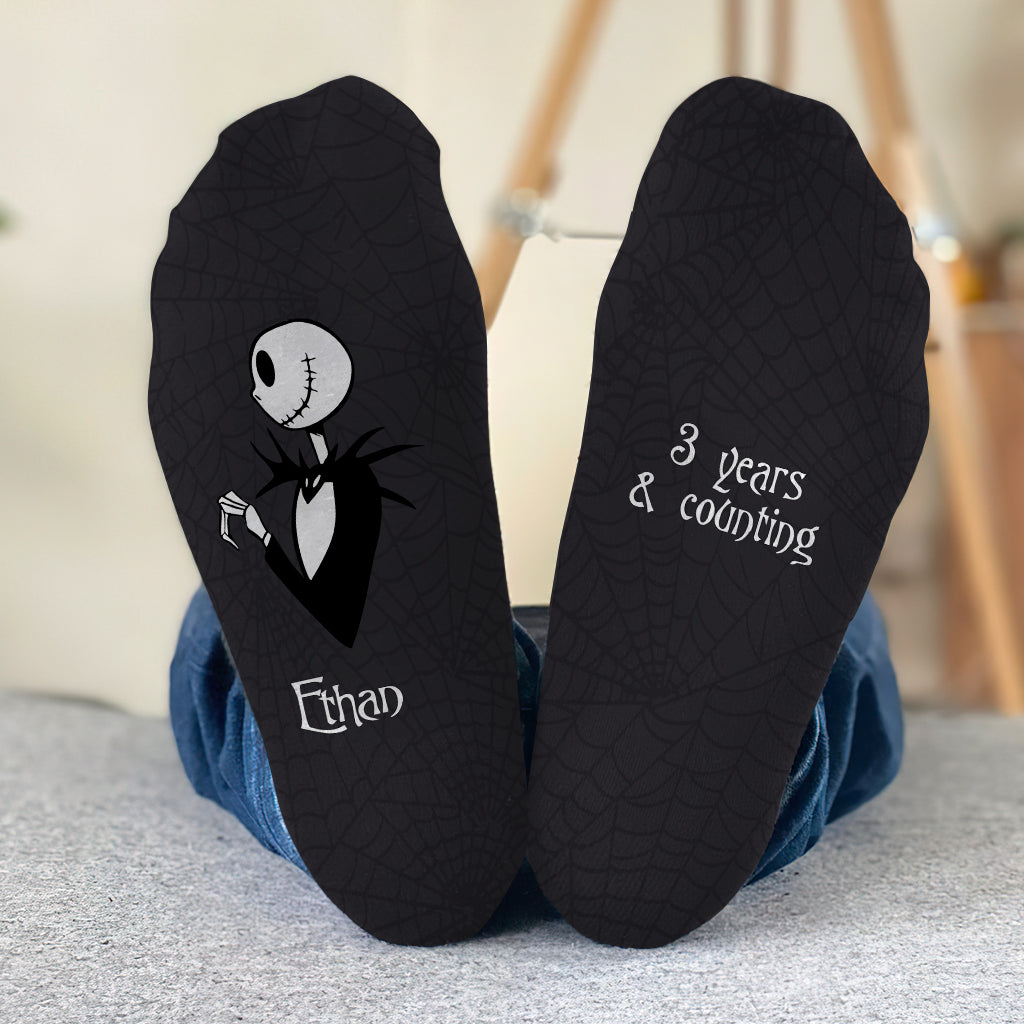 Personalized Nightmare Socks Custom Name Gift for Couples Socks GradoCreations