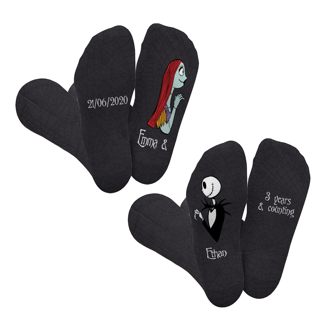 Personalized Nightmare Socks Custom Name Gift for Couples Socks GradoCreations