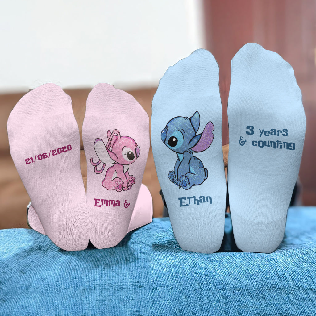 Personalized Ohana Socks Custom Couple Gift for Him & Her Socks GradoCreations