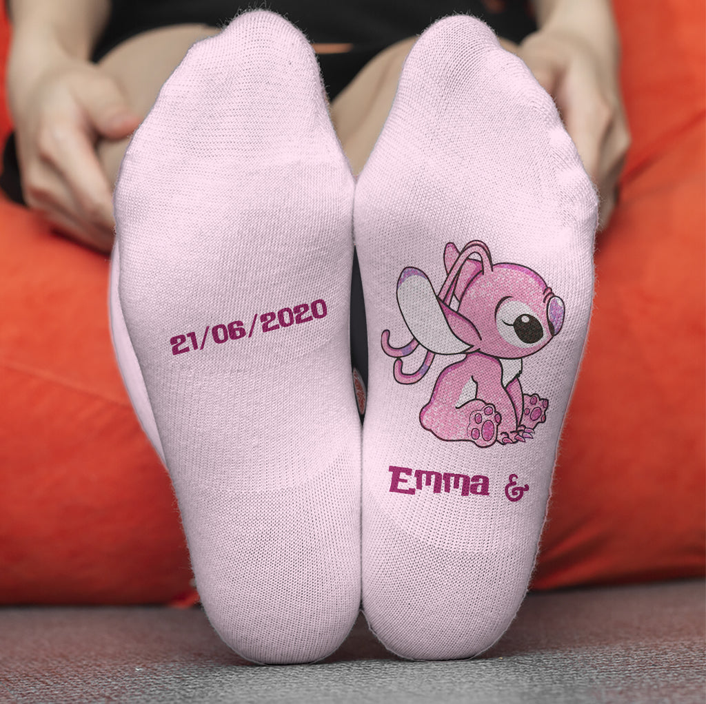 Personalized Ohana Socks Custom Couple Gift for Him & Her Socks GradoCreations