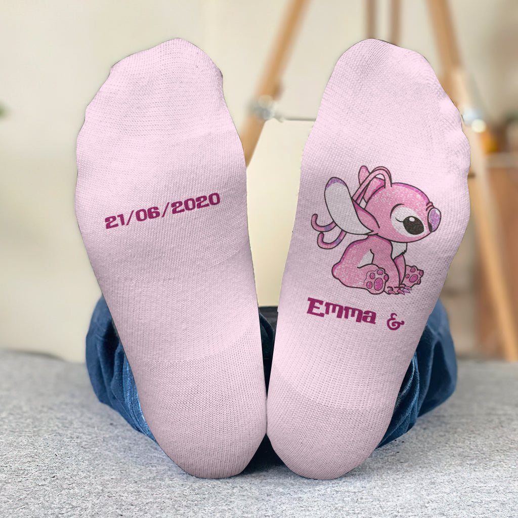 Personalized Ohana Socks Custom Couple Gift for Him & Her Socks GradoCreations