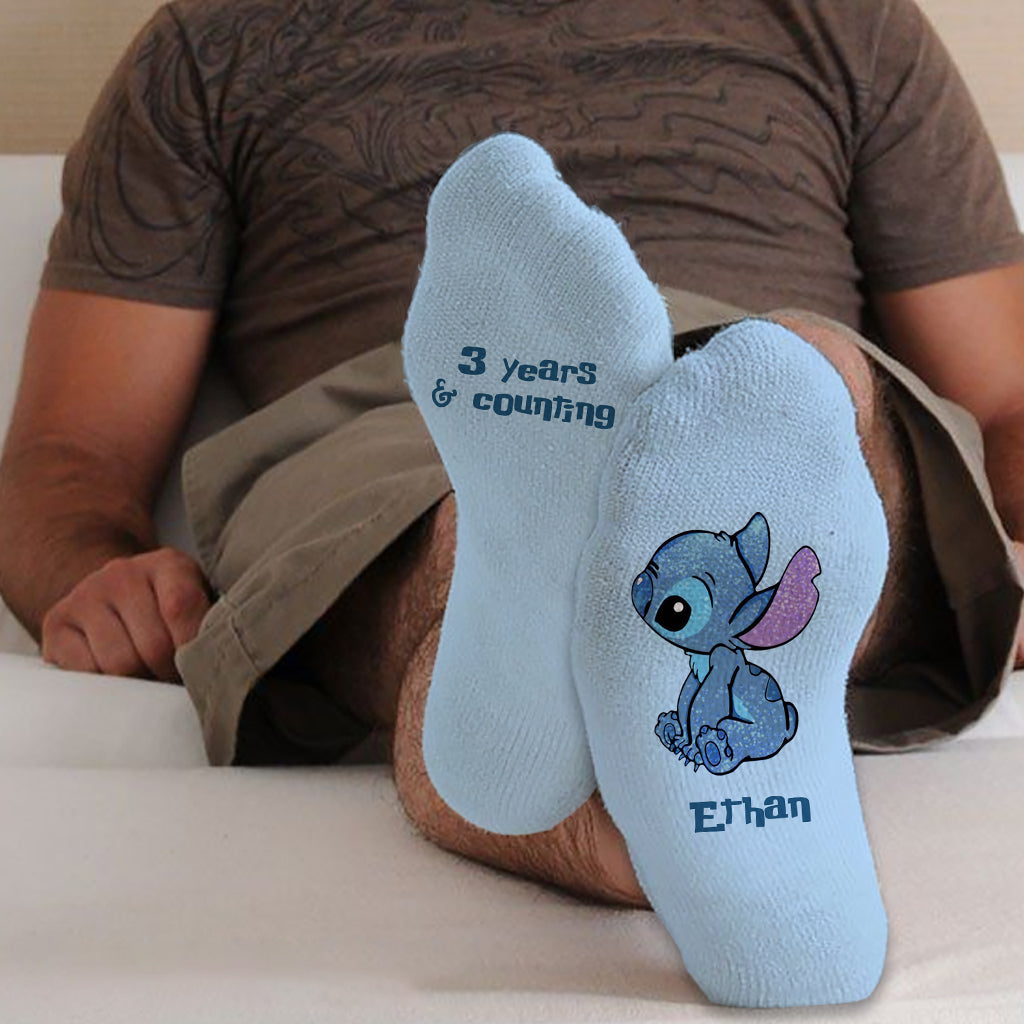 Personalized Ohana Socks Custom Couple Gift for Him & Her Socks GradoCreations