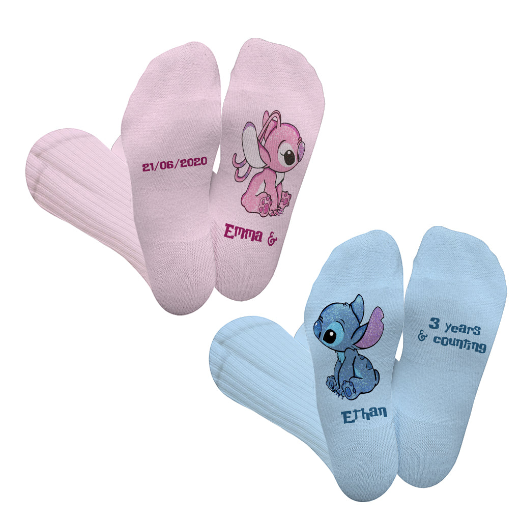 Personalized Ohana Socks Custom Couple Gift for Him & Her Socks GradoCreations