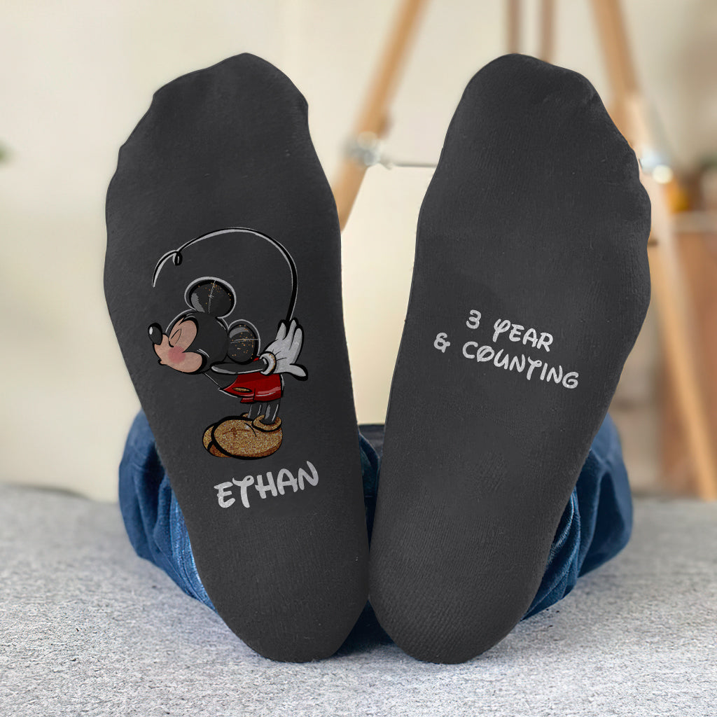 Personalized Mouse Ears Socks Custom Name Gift for Couples Socks GradoCreations