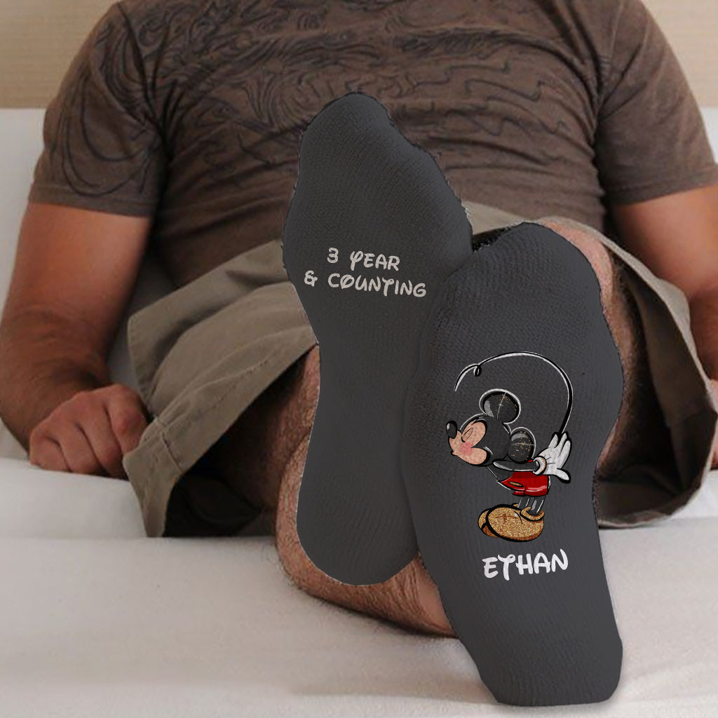 Personalized Mouse Ears Socks Custom Name Gift for Couples Socks GradoCreations