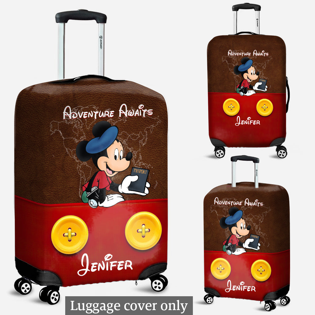 Personalized Mouse Luggage Cover Custom Name Travel Gift Luggage Cover GradoCreations