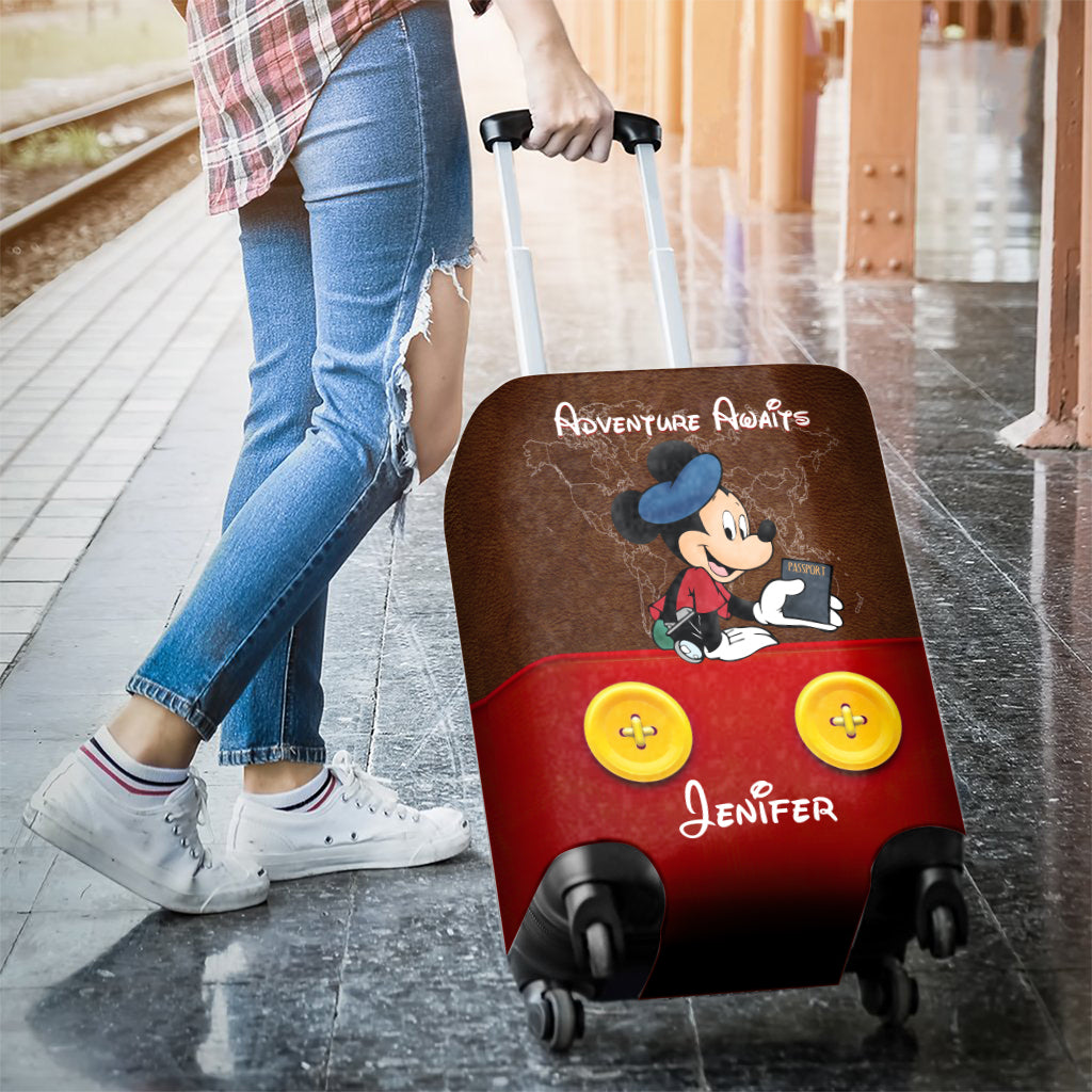 Personalized Mouse Luggage Cover Custom Name Travel Gift Luggage Cover GradoCreations