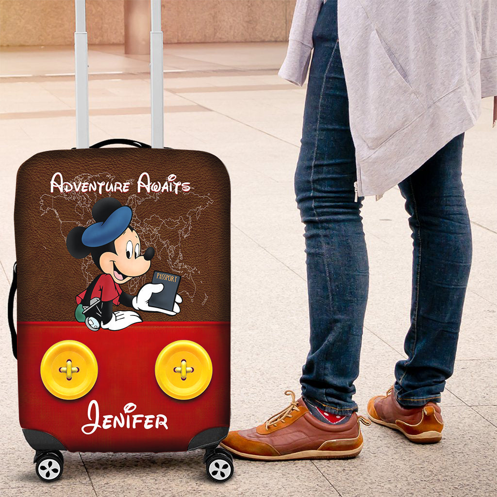 Personalized Mouse Luggage Cover Custom Name Travel Gift Luggage Cover GradoCreations