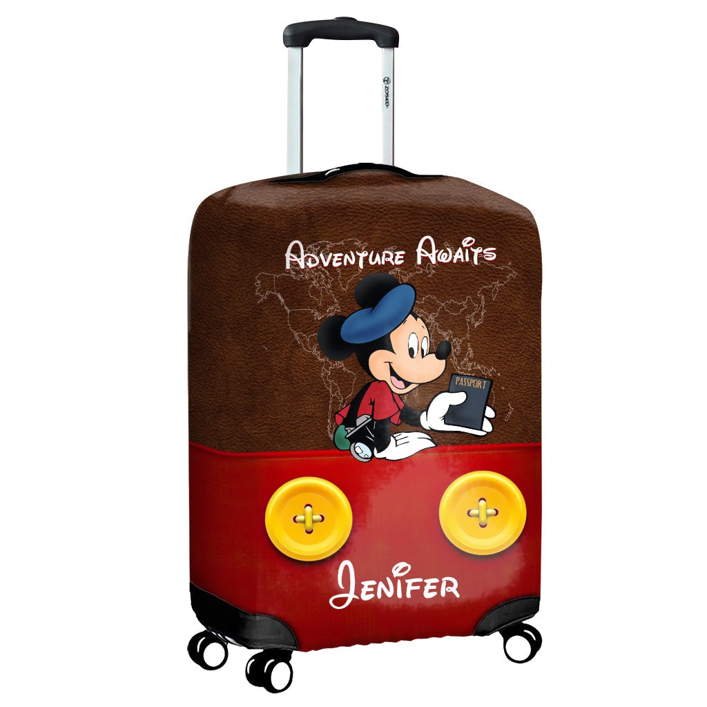 Personalized Mouse Luggage Cover Custom Name Travel Gift Luggage Cover GradoCreations