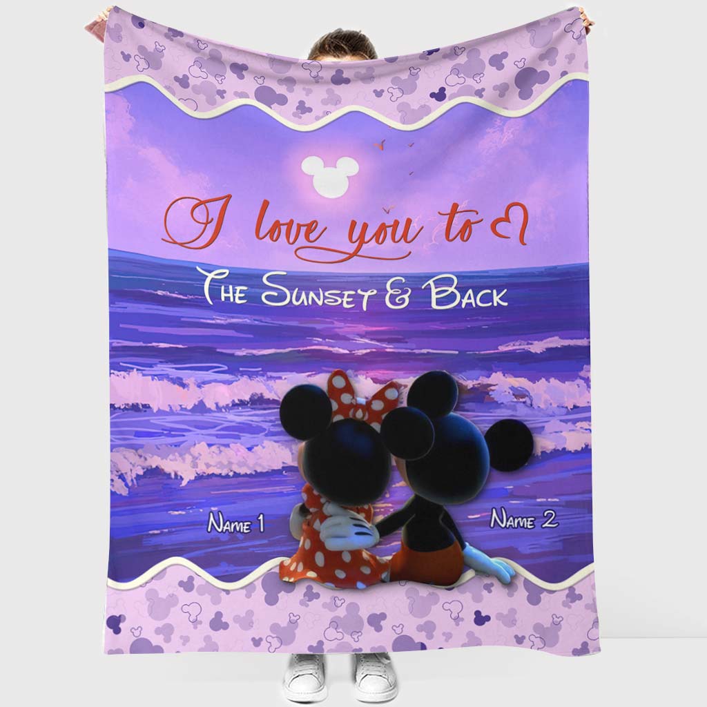 Personalized Couple Blanket I Love You To The Sunset & Back Blanket GradoCreations