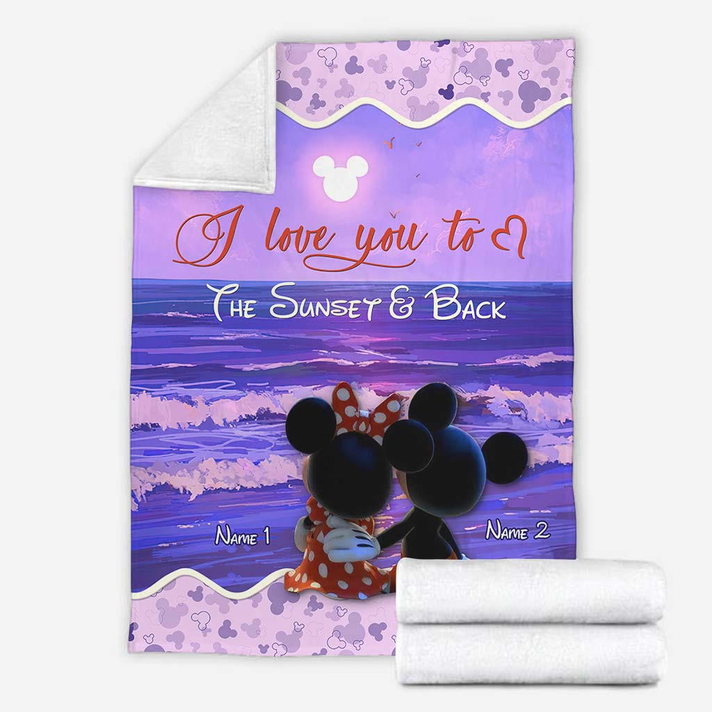 Personalized Couple Blanket I Love You To The Sunset & Back Blanket GradoCreations