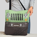 Personalized Jeep Car Tote Bag Custom Name Gift for Dad Tote Bag GradoCreations
