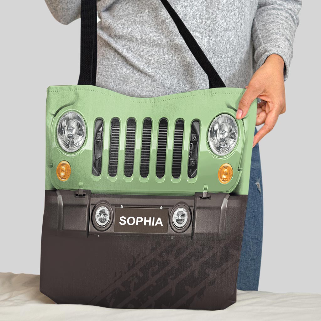 Personalized Jeep Car Tote Bag Custom Name Gift for Dad Tote Bag GradoCreations