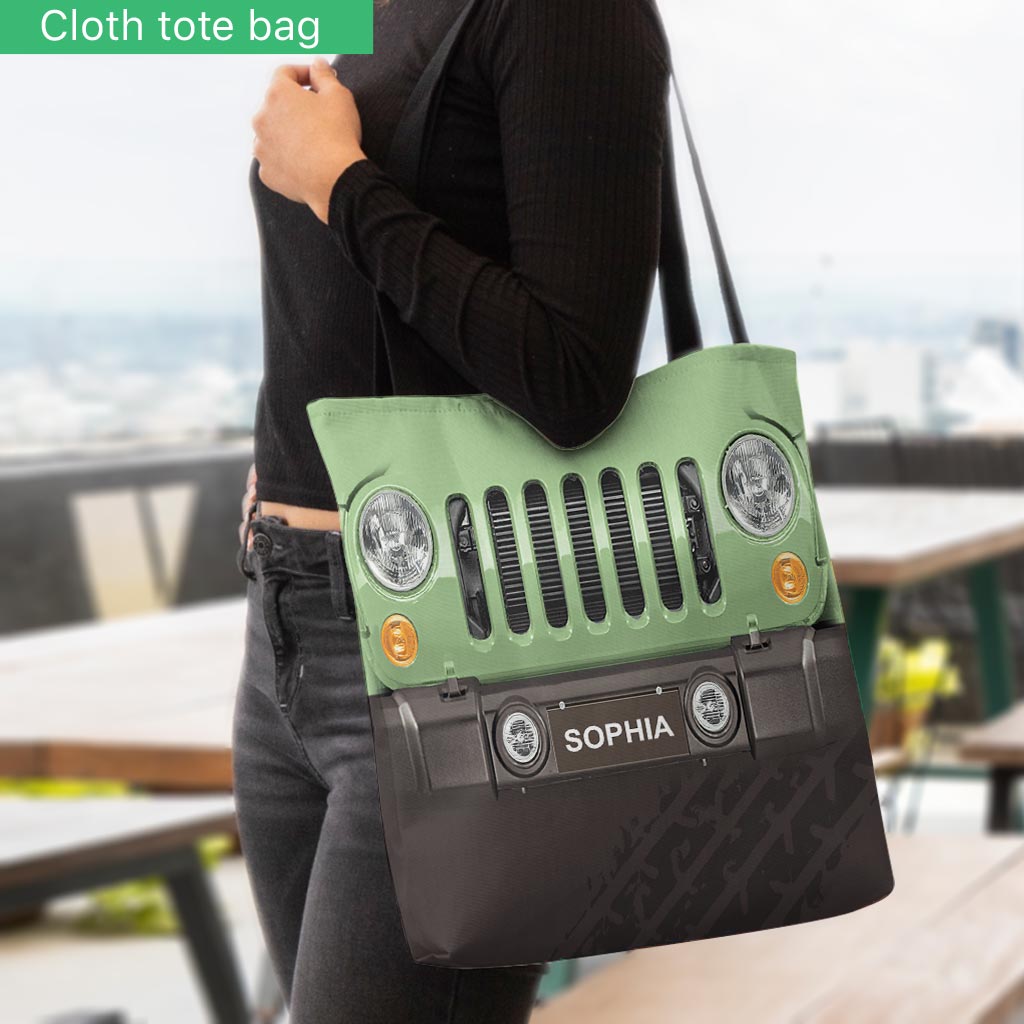 Personalized Jeep Car Tote Bag Custom Name Gift for Dad Tote Bag GradoCreations