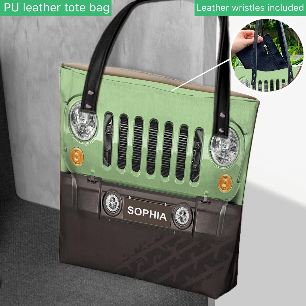 Personalized Jeep Car Tote Bag Custom Name Gift for Dad Tote Bag GradoCreations