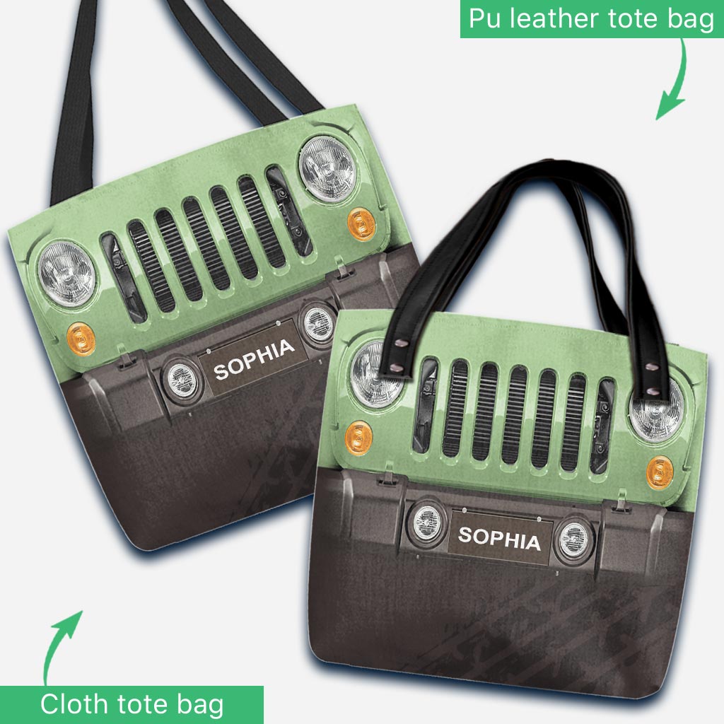 Personalized Jeep Car Tote Bag Custom Name Gift for Dad Tote Bag GradoCreations