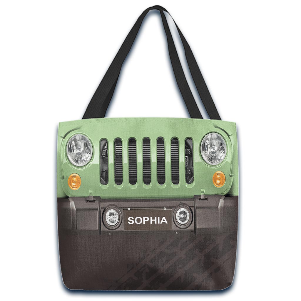 Personalized Jeep Car Tote Bag Custom Name Gift for Dad Tote Bag GradoCreations